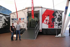 real art roadshow truck opened out