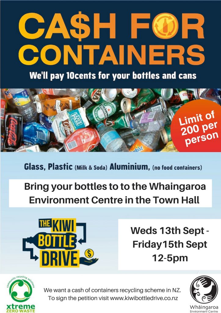 Cash for Containers Raglan Area School Te Kura A Rohe O Whaingaroa